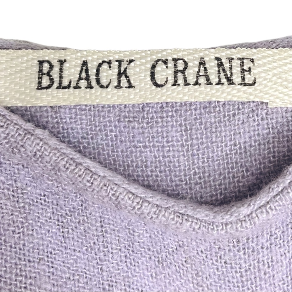 Black Crane Lavender Linen Blend Pleated Cocoon Midi Dress - Small - Picture 5 of 12